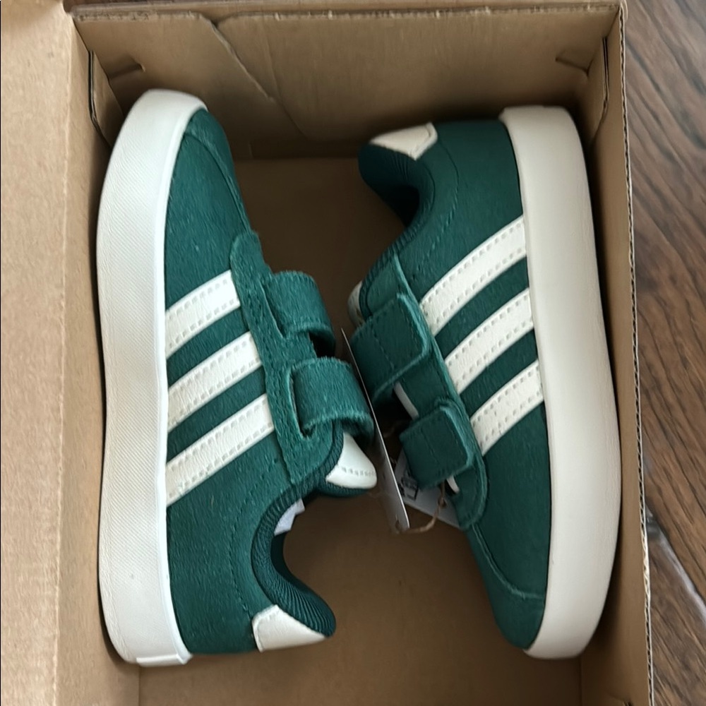 Adidas Green and White Classic Sneakers